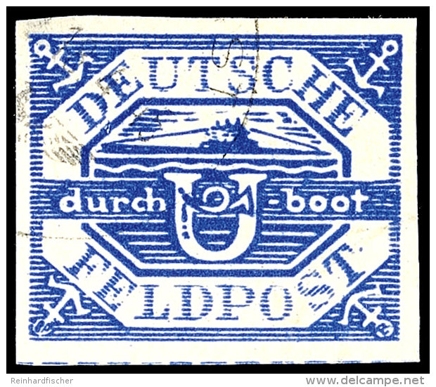 U-Boot-Hela-Zulassungsmarke, Blau Mit Feldpoststempel Vom 18.4.45, In Guter Bedarfserhaltung, Signiert Pickerpack,... - Otros & Sin Clasificación