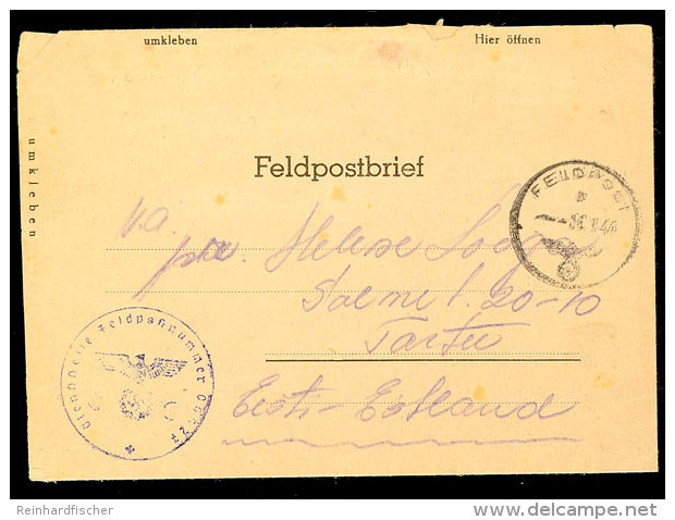 ESTLAND: 1944, Feldpost-Kartenbrief Eines Estn. Freiwilligen Mit Normstempel "b1.1." Nach Estland, Briefstempel Mit... - Otros & Sin Clasificación