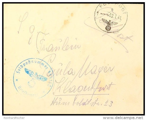 1941, Kreta, Brief Mit Notstempel "b 2.7.41" Mit R&uuml;ckseitiger Absenderangabe Und Briefstempel Mit... - Otros & Sin Clasificación