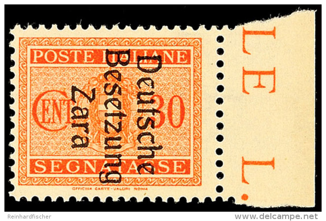 30 C Orangerot  Tadellos Postfrisch Vom Rechten Bogenrand, Gepr. Kleymann BPP, Mi. 60.-, Katalog: 5 **30 C... - Otros & Sin Clasificación