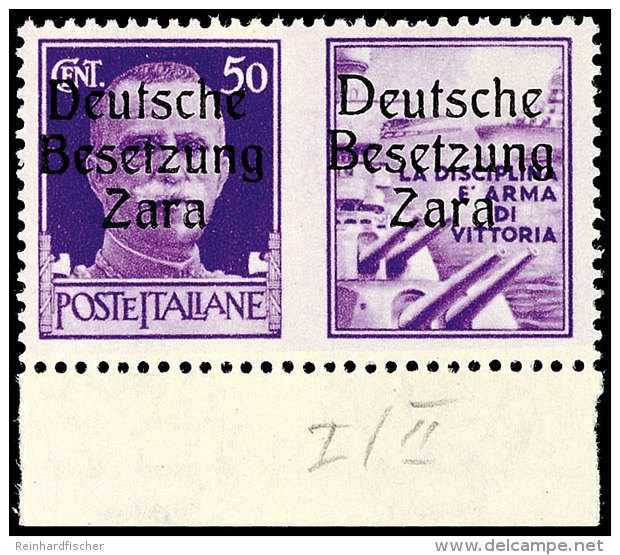 50 C Violett Mit Propagandafeld "Marine" Tadellos Postfrisch, Marke Aufdruck Type I, Propagandafeld Aufdruck Type... - Ocu. Alemana: Zara