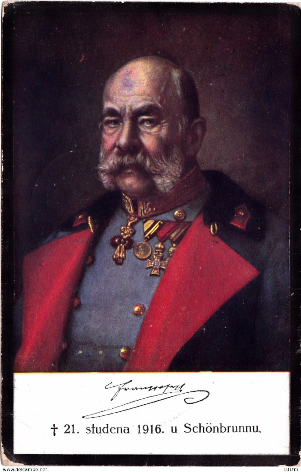 Kaiser Franz Josef 1916 ,  K.u.K. Zensurstelle Zagreb 4 - Familias Reales
