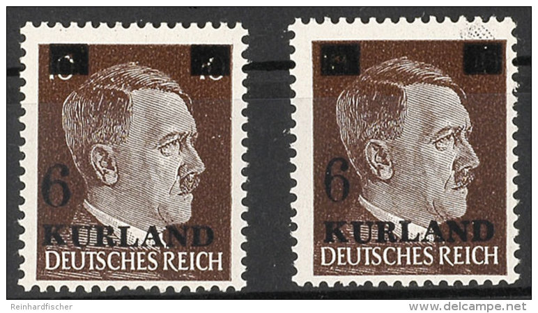 6 Auf 10 Pfg Hitler, 2 Postfrische Kabinettst&uuml;cke Mit Aufdrucktype I Und II, Signiert Van Loo BPP, Katalog:... - Otros & Sin Clasificación