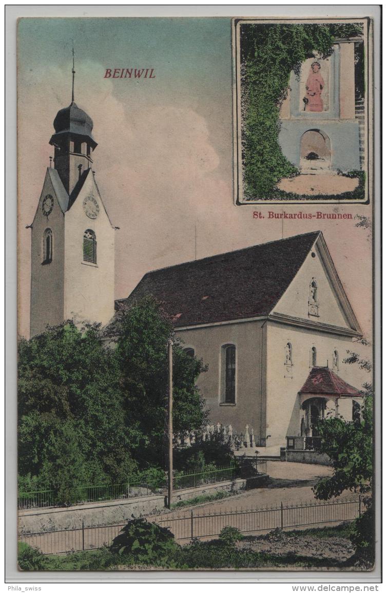 Beinwil Am See (Aargau) Kirche, St. Burkardus-Brunnen - Stempel: Sins - Photo: F. Huber - Beinwil Am See
