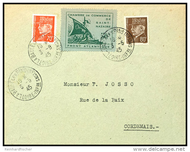 50 C Handelskammer + Frankreich 519+520 Auf Brief Von LA BAULE 03-05 45 Nach Cordemais, Mi. 500,--, Katalog: 1+ZuF... - Otros & Sin Clasificación