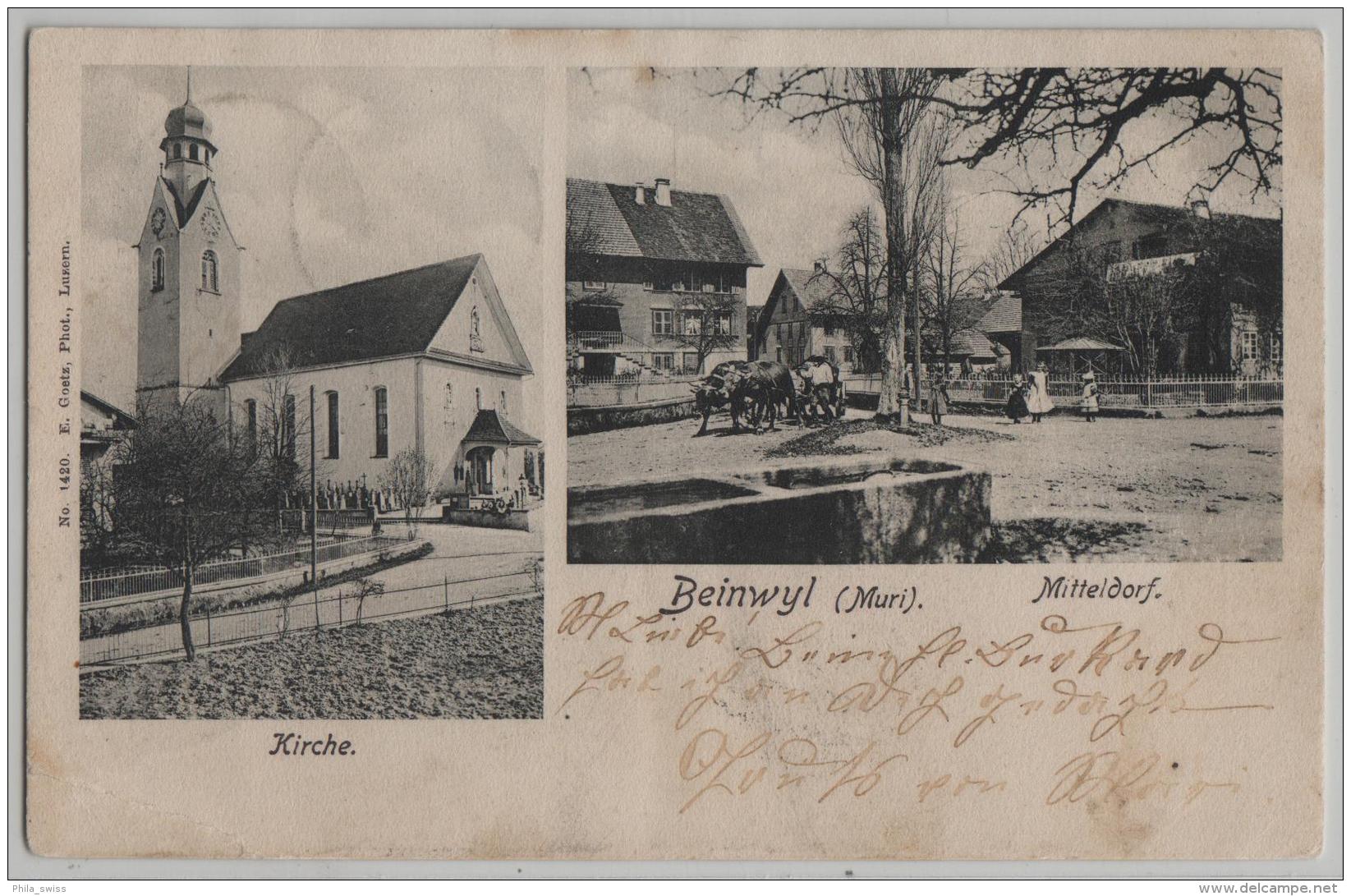 Beinwyl (Muri) Mitteldorf - Stempel: Beinwil - Photo: E. Goetz No. 1420 - Beinwil Am See