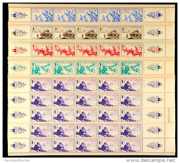 Kriegsdarstellungen Kpl. Postfrischer Satz In Bogen Zu 25 Marken Mit 10 Zierfeldern, Einmal Mit Druckdatum, Mi.... - Otros & Sin Clasificación