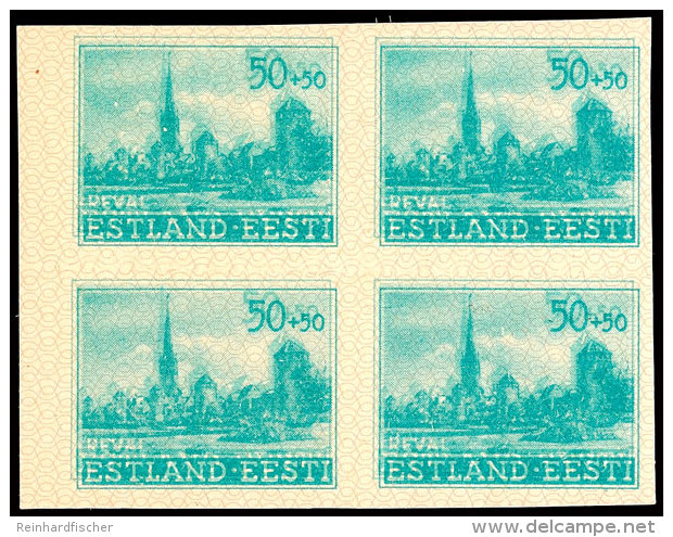 50+50 Kop. Doppeldruck Ungez&auml;hnt Im Viererblock Tadellos Postfrisch, Mi. 720,-, Katalog: 7UDDVBl. **50 50... - Otros & Sin Clasificación