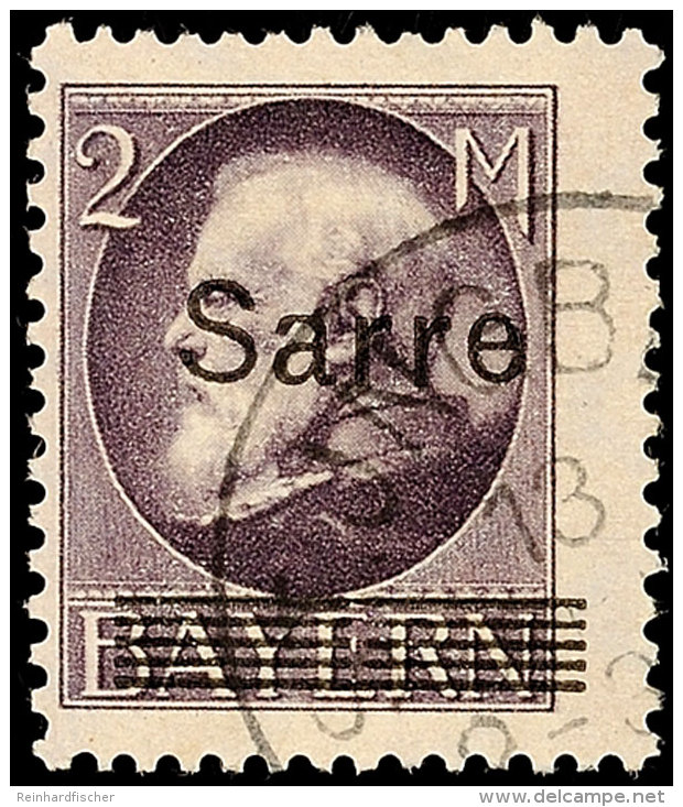 2 Mark Bayern Sarre Tadellos Gestempelt, Tiefst Gepr. Braun BPP, Mi. 170.-, Katalog: 28b O2 Mark Bavaria Sarre... - Otros & Sin Clasificación