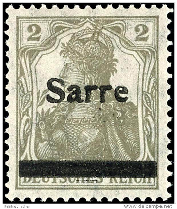 2 Pf Germania Sarre In Type II Tadellos Ungebraucht, Dopp. Gepr. A. Burger BPP, Mi. 200,-, Katalog: 1II *2 Pf... - Otros & Sin Clasificación