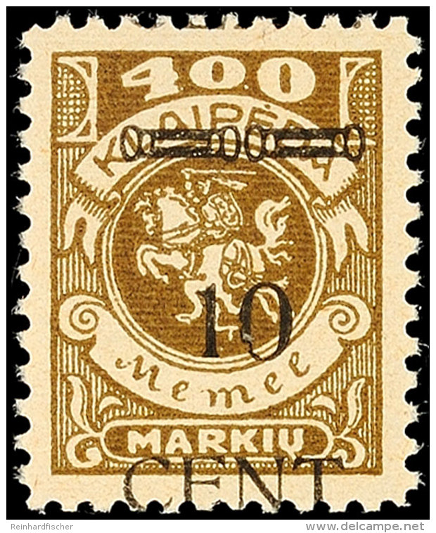 10 C Auf 400 M In Type III Tadellos Postfrisch, Katalog: 181III **10 C On 400 M In Type III In Perfect... - Memel (Klaipeda) 1923