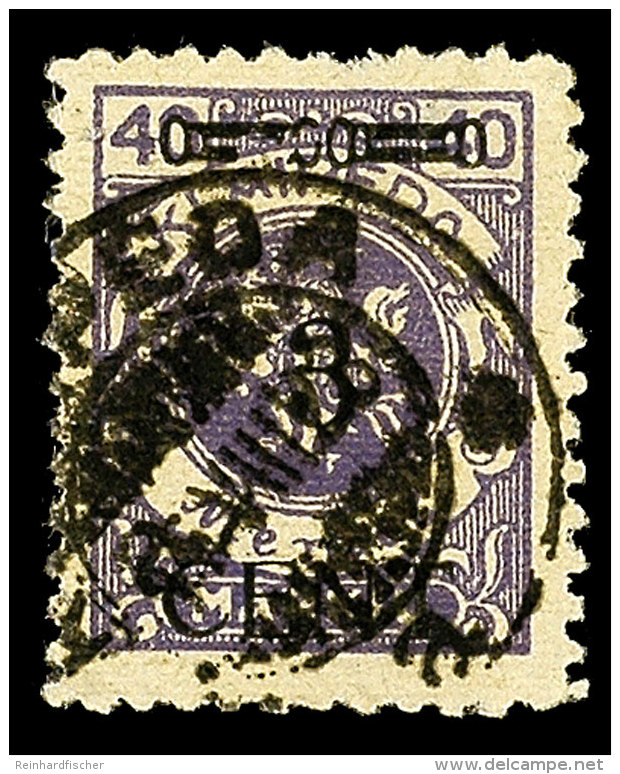 3 C. Auf 40 M. Mit Aufdruckabart "linker Zierbalken Gebrochen"; Aufdrucktype III; Sauber Gestempelter Wert In... - Memel (Klaipeda) 1923