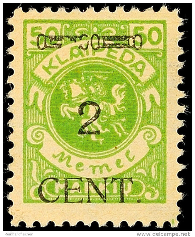 2 C Auf 50 M In Type IV Mit PF I Tadellos Ungebraucht, Katalog: 177IVPFI *2 C On 50 M In Type IV With PF I In... - Memel (Klaipeda) 1923