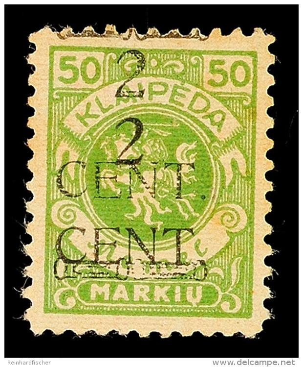 2 C Auf 50 M. Doppelaufdruck Tadellos Ungebraucht, Mi. 75.-, Katalog: 177DDI *2 C On 50 M. Double Overprint In... - Memel (Klaipeda) 1923