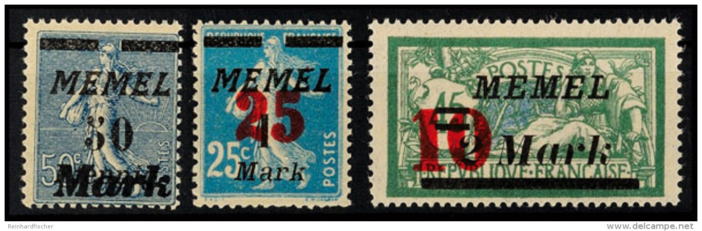 3 Werte Kpl. Tadellos Postfrisch, Mi. 50.-, Katalog: 121/23 **3 Values Complete In Perfect Condition Mint Never... - Memel (Klaipeda) 1923