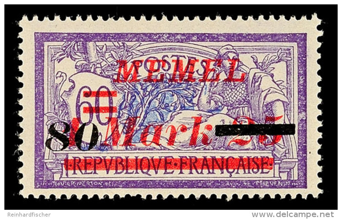 80 Auf 1,25 M Auf 60 C Mit Aufdruckfehler II Tadellos Postfrisch, Mi. 80.-, Katalog: 120II **80 On 1, 25 M On... - Memel (Klaipeda) 1923