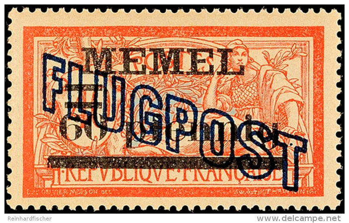 60 Pf Auf 40 C Flugpost In Type II Tadellos Postfrisch, Mi. 200.-, Katalog: 40II **60 Pf On 40 C Airmail In... - Memel (Klaipeda) 1923