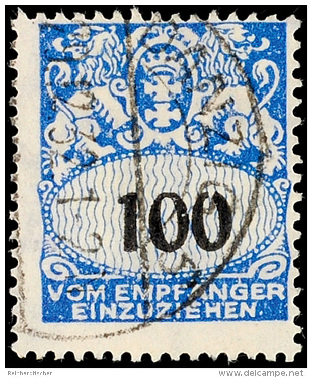 100 Pfg. Mit Plattenfehler "zweite 0 Der Wertangabe Oben Offen", Gestempelt, Gepr. Stoye BPP, Mi. 200.-, Katalog:... - Otros & Sin Clasificación