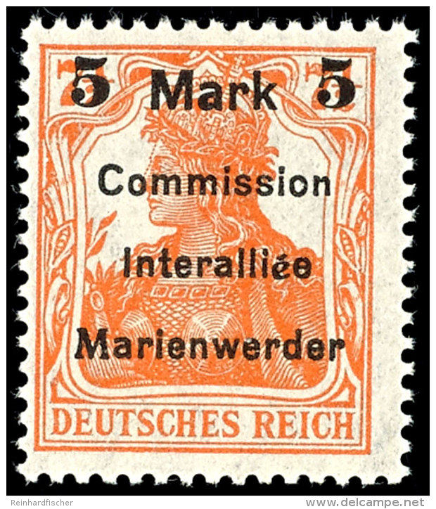 5 M Auf 7 1/2 Pf Tadellos Postfrisch, Mi. 90,--, Katalog: 25 **5 M On 7 + Pf In Perfect Condition Mint Never... - Otros & Sin Clasificación