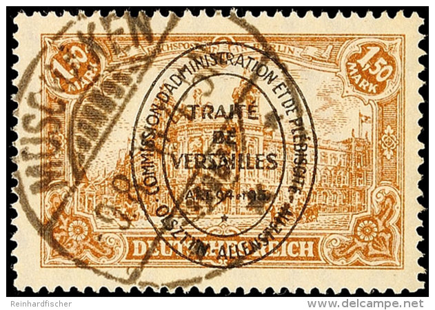 1,50 Mark Deutsches Reich Mit Oval-Aufdruck, C-Farbe, Tadellos Gestempelt, Gepr. Hey BPP, Mi. 120.-, Katalog: 26c... - Otros & Sin Clasificación