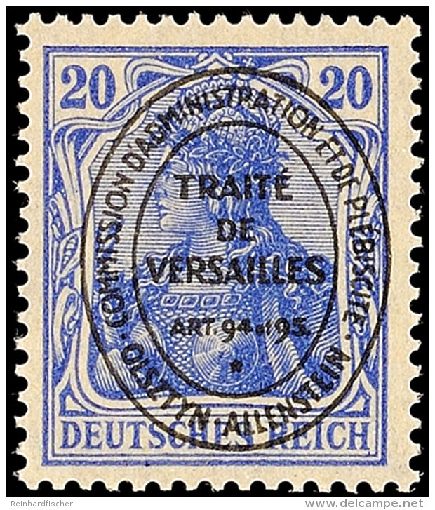 20 Pfg Lilaultramarin, Postfrisch, Tadellos, Gepr&uuml;ft Hey BPP, Mi. 350.-, Katalog: 19a **20 Pfg Lilac... - Otros & Sin Clasificación