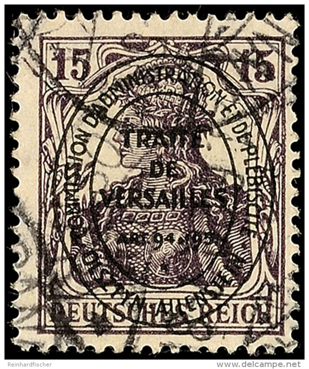 15 Pfg Germania Mit Oval-Aufdruck, B-Farbe, Tadellos Gestempelt, Gepr. Hey BPP, Mi. 150.-, Katalog: 17b O15 Pfg... - Otros & Sin Clasificación