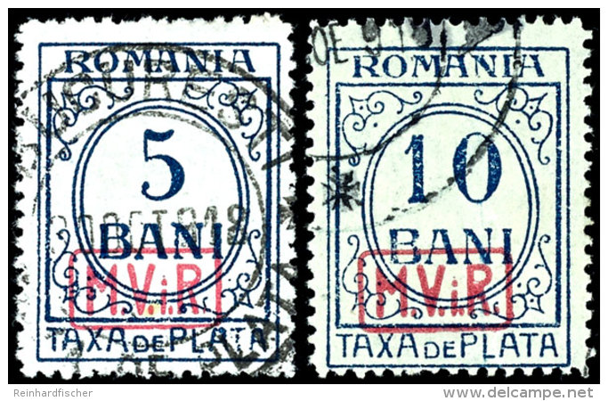 5 Und 10 Bani Mit Wasserzeichen Tadellos Gestempelt, Mi. 240,--, Katalog: 6/7 O5 And 10 Bani Watermarked Neat... - Otros & Sin Clasificación