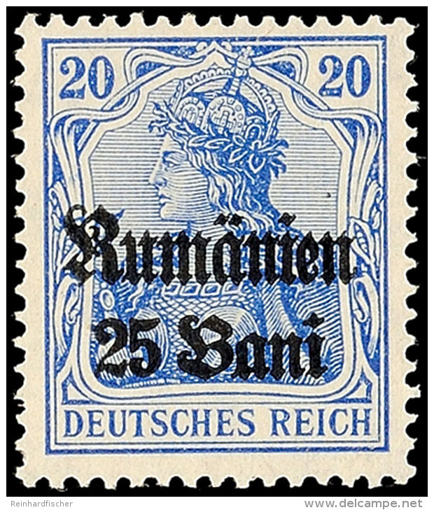 25 Bani Auf 20 Pfg Germania, C-Farbe, Tadellos Postfrisch, Gepr. Hey BPP, Mi. 65.-, Katalog: 11c **25 Bani On... - Otros & Sin Clasificación