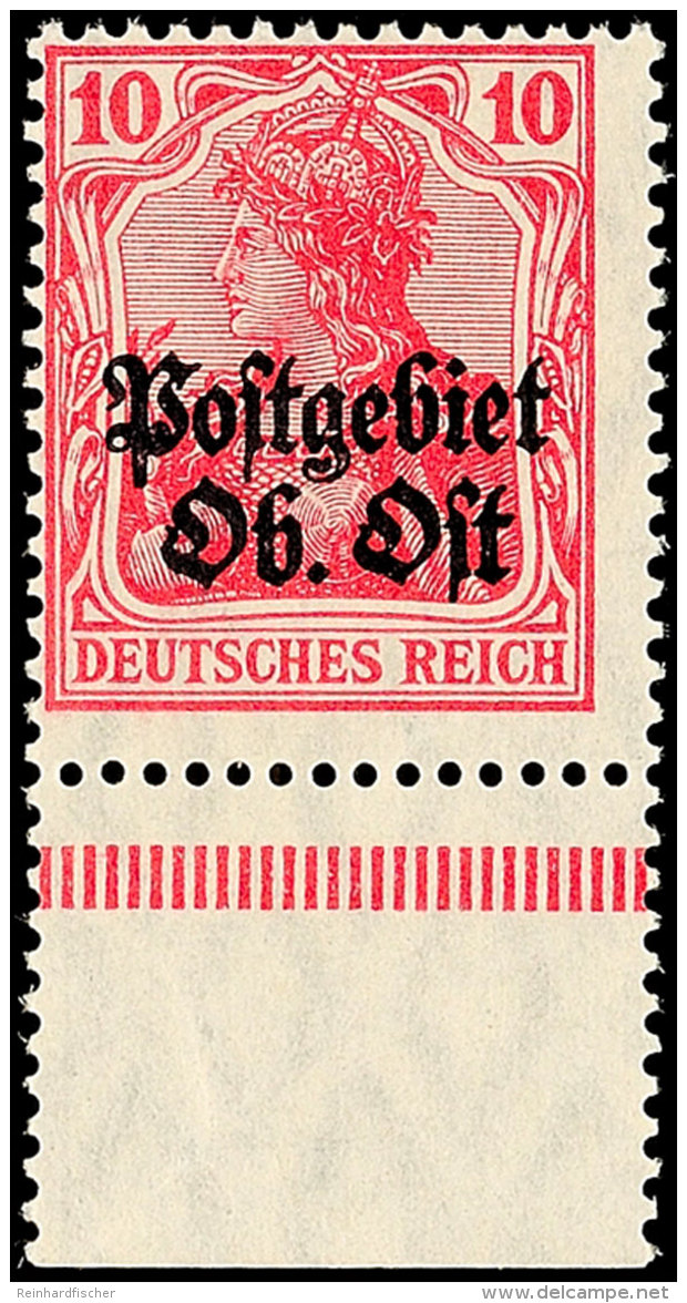 10 Pfg Germania, B-Farbe, Unterrandst&uuml;ck, Tadellos Postfrisch, Gepr. Hey BPP, Mi. 100.-, Katalog: 5b **10... - Otros & Sin Clasificación