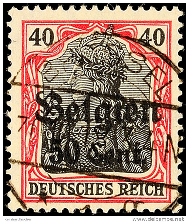 50 C. Auf 40 Pfg. Karminrot / Schwarz Zw. 0,8 Gestempelt, Leichte Knitterspur, Gepr&uuml;ft Hey BPP, Mi. 400.-,... - Otros & Sin Clasificación