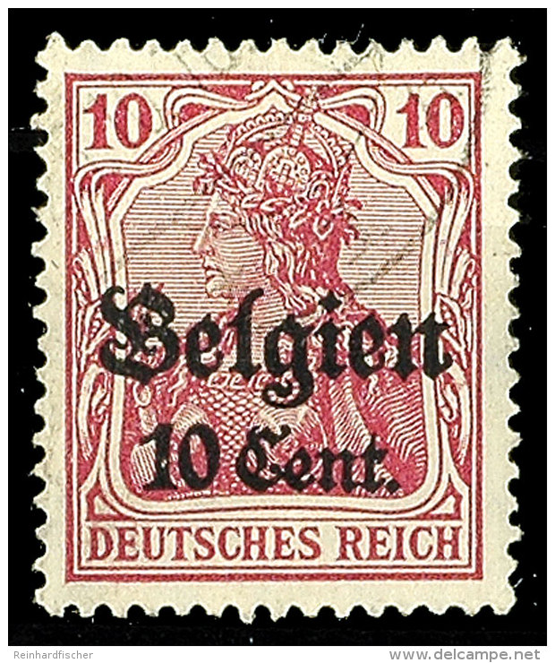 10 C. Auf 10 Pfg Rot, Aufdrucktype I, Gestempeltes Kabinettst&uuml;ck, Bestens Signiert Hey BPP, Mi. 50,-, Katalog:... - Otros & Sin Clasificación