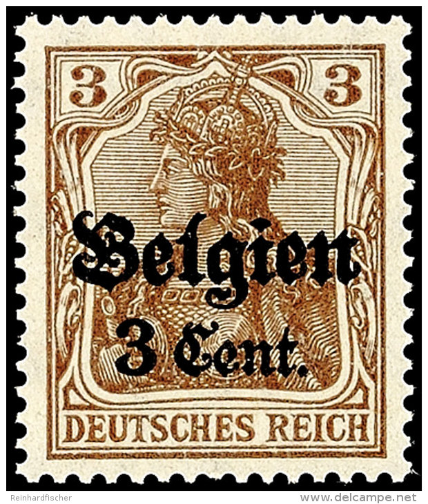 3 Cent Auf 3 Pfg Germania, A-Farbe, Type II, Tadellos Postfrisch, Gepr. Hey BPP, Mi. 130.-, Katalog: 11aII **3... - Otros & Sin Clasificación