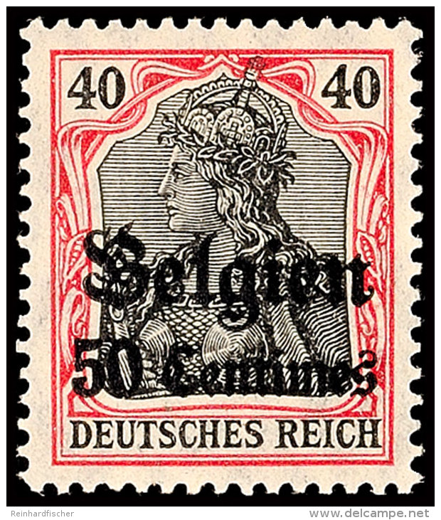 50 C. Auf 40 Pf. Germania Friedensdruck, Postfrisch, Gepr. Hey BPP, Mi. 160.-, Katalog: 5I **50 C. On 40 Pf.... - Otros & Sin Clasificación