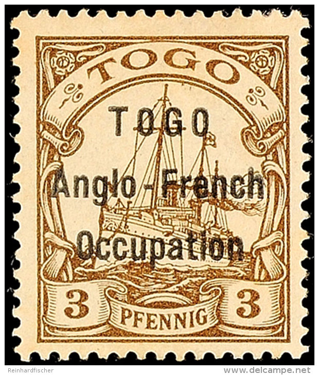 3 Pfg Kaiseryacht Mit Aufdruck Type I Tadellos Ungebraucht, Gepr. Bothe BPP, Mi. 190.-, Katalog: 1I *3 Pfg... - Togo