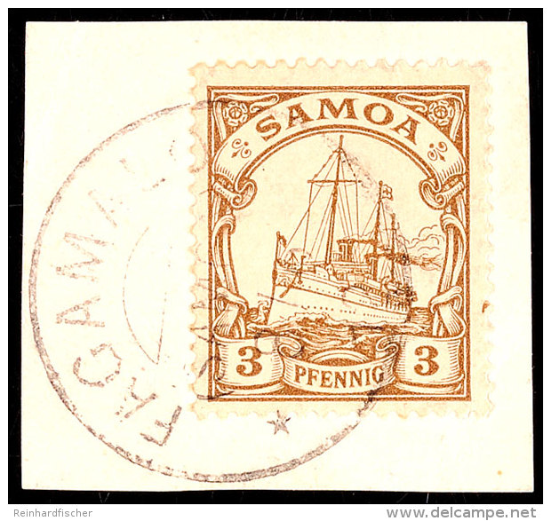 FAGAMALO 8 6 12 Auf Briefst&uuml;ck 3 Pf. Kaiseryacht, Katalog: 7 BSFAGAMALO 8 6 12 On Piece 3 Pf. Imperial... - Samoa