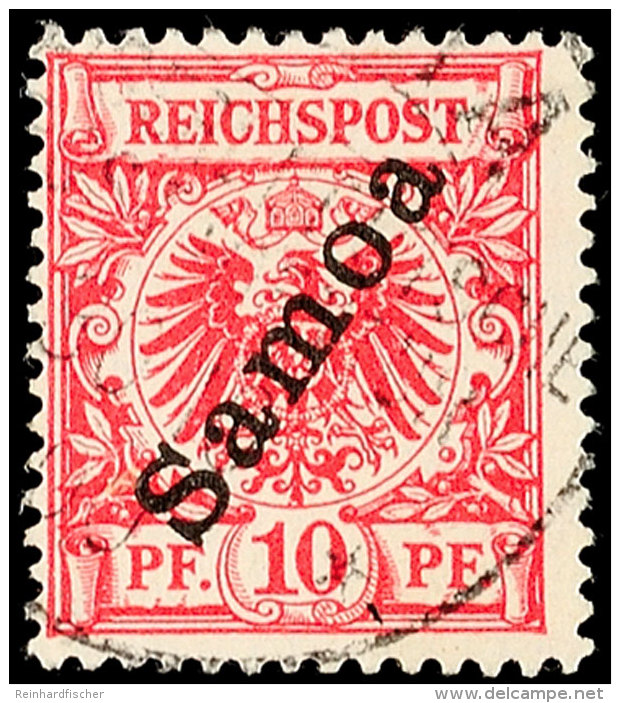 10 Pf. In C-Farbe Tadellos Gestempelt, Gepr. J&auml;schke-Lantelme BPP, Mi. 150.-, Katalog: 3c O10 Pf. In... - Samoa