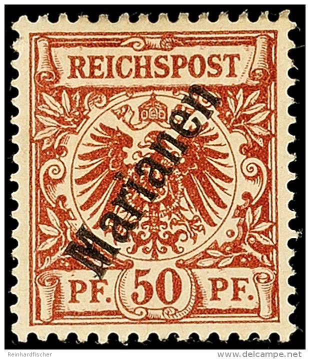 50 Pf. Steilaufdruck Tadellos Ungebraucht, Mi. 75.-, Katalog: 6II *50 Pf. Steep Overprint In Perfect Condition... - Islas Maríanas