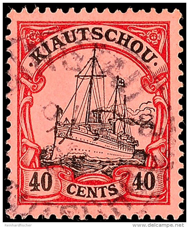 40 C Kaiseryacht Ohne Wasserzeichen Tadellos Gestempelt, Mi. 120.-, Katalog: 23 O40 C Imperial Yacht... - Kiautchou