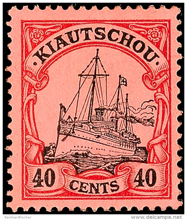 40 C Kaiseryacht Ohne Wasserzeichen Tadellos Ungebraucht, Mi. 120.-, Katalog: 23 *40 C Imperial Yacht... - Kiautchou