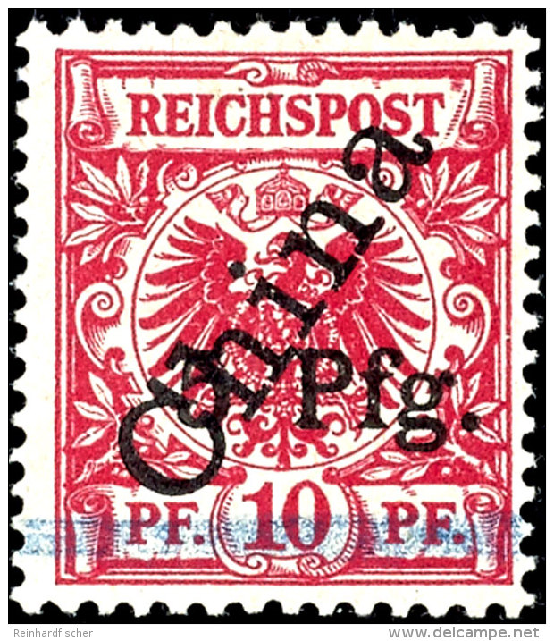 5 Pfg. Auf 10 Pf Steilaufdruck Tadellos Postfrisch In Type 2, Fotobefund Dr. Hartung: "einwandfrei", Mi. 190,--... - Kiautchou