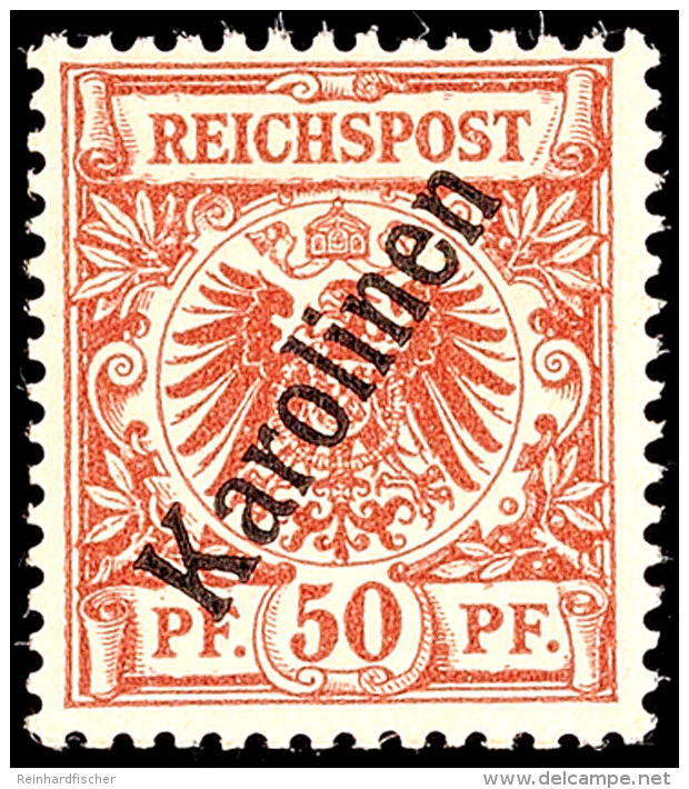 50 Pf. Steilaufdruck Tadellos Postfrisch, Mi. 160.-, Katalog: 6II **50 Pf. Steep Overprint In Perfect Condition... - Islas Carolinas