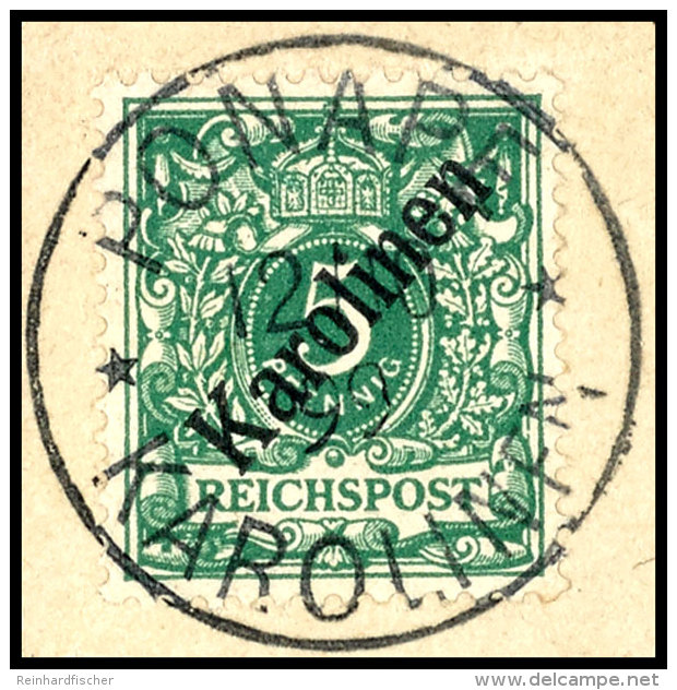 5 Pf Diagonalaufdruck Tadellos Auf Briefst&uuml;ck Mit Ideal Zentrischem Stempel "PONAPE 12/10/99", Gepr. Gentzsch,... - Islas Carolinas