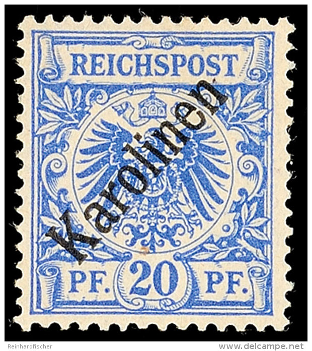 20 Pfg Diagonalaufdruck Tadellos Ungebraucht, Dopp. Gepr. Mansfeld, Mi. 75.-, Katalog: 4I *20 Pfg Diagonal... - Islas Carolinas