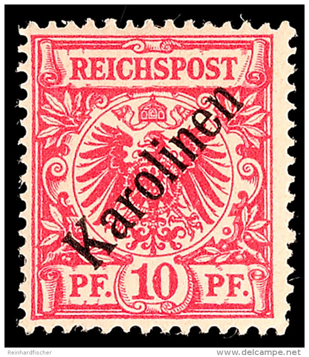 10 Pf. Diagonalaufdruck Tadellos Ungebraucht, Mi. 75,-, Katalog: 3I *10 Pf. Diagonal 	Overprint In Perfect... - Islas Carolinas