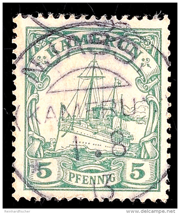 NJASSI 1 8 13, Zentrisch Klar Auf 5 Pf. Kaiseryacht, Katalog: 21 ONJASSI 1 8 13, Centric Clear On 5 Pf.... - Camerún