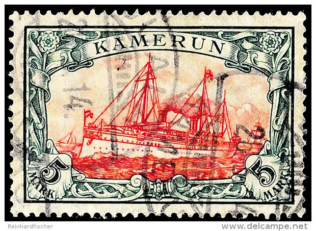 5 Mark Mit Wasserzeichen, Stempel Duala 26.7.14, 1 Mm H&ouml;her Doppelt Gepr. Bothe, Mi. 4.800.-, Katalog: 25IA... - Camerún