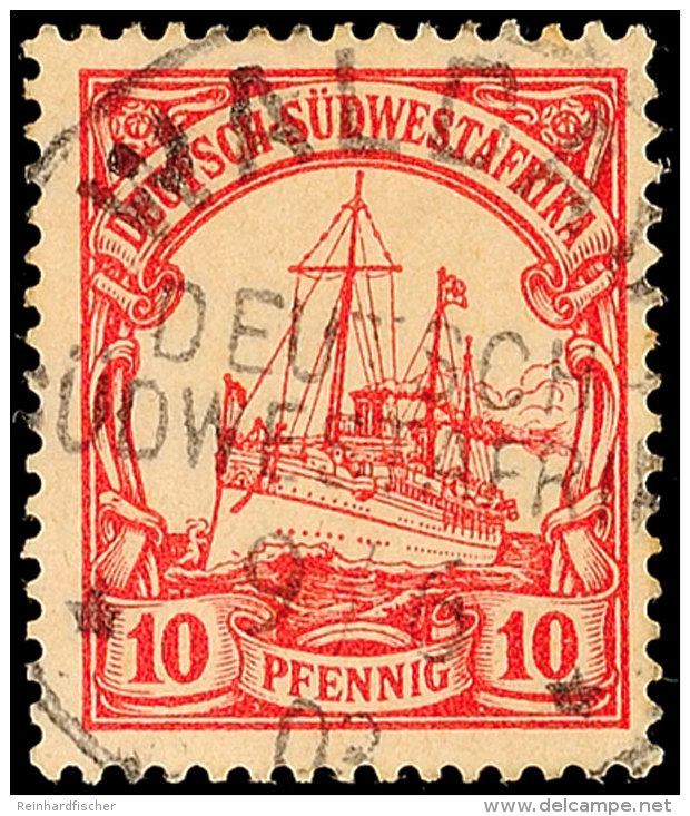 WALDAU,kpl. Stempel Vom 9.6.03 Auf 10 Pfg, Kabinett, Katalog: 13 OWALDAU, Complete Postmark From 9. 6. 03 On 10... - África Del Sudoeste Alemana