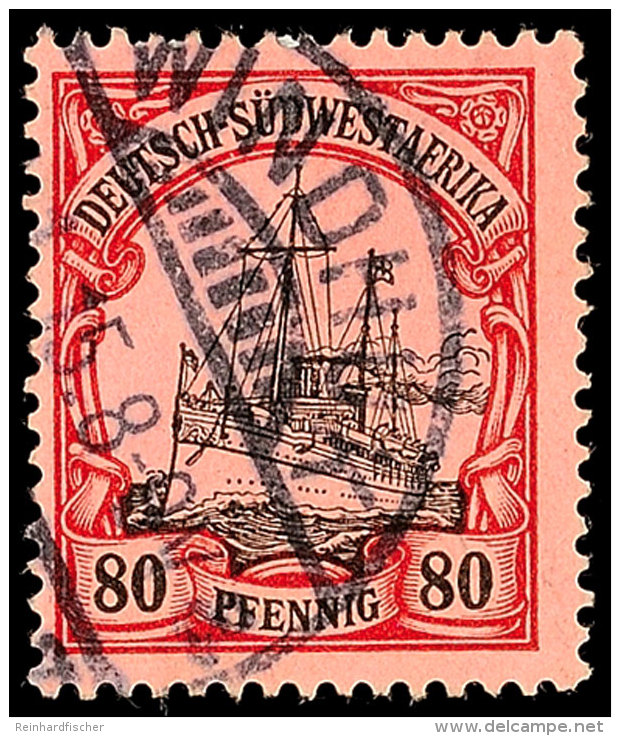 WINDHUK A ? 1.15, Kriegsdatum Klar Auf 80 Pf. Kaiseryacht (punkthelle Stelle), Gepr. J&auml;schke-L BPP, Katalog:... - África Del Sudoeste Alemana