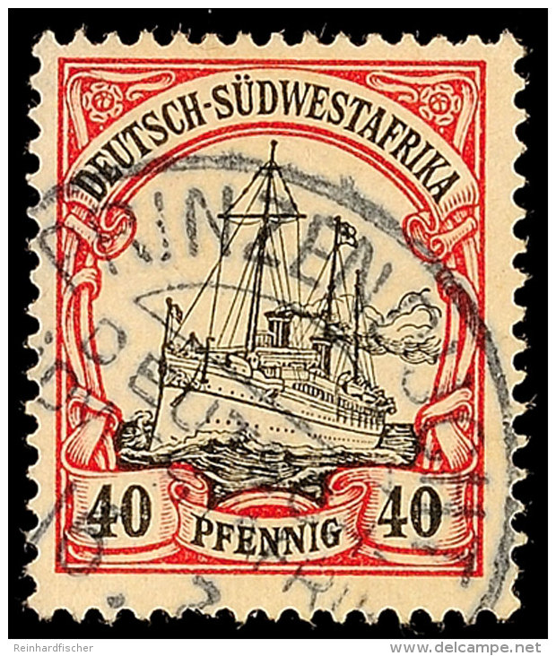 PRINZENBUCHT 16.3 ? Klar Auf 40 Pf. Kaiseryacht (r&uuml;ckseitige Sch&uuml;rfung), Katalog: 17 OPRINZENBUCHT... - África Del Sudoeste Alemana