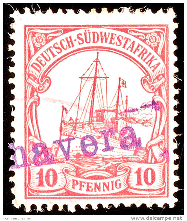 (OTJI)HAVERA Violetter Teilstempel Mit Wanderstempel Auf 10 Pf. Kaiseryacht, Katalog: 26 O(OTJI) HAVERA Violet... - África Del Sudoeste Alemana